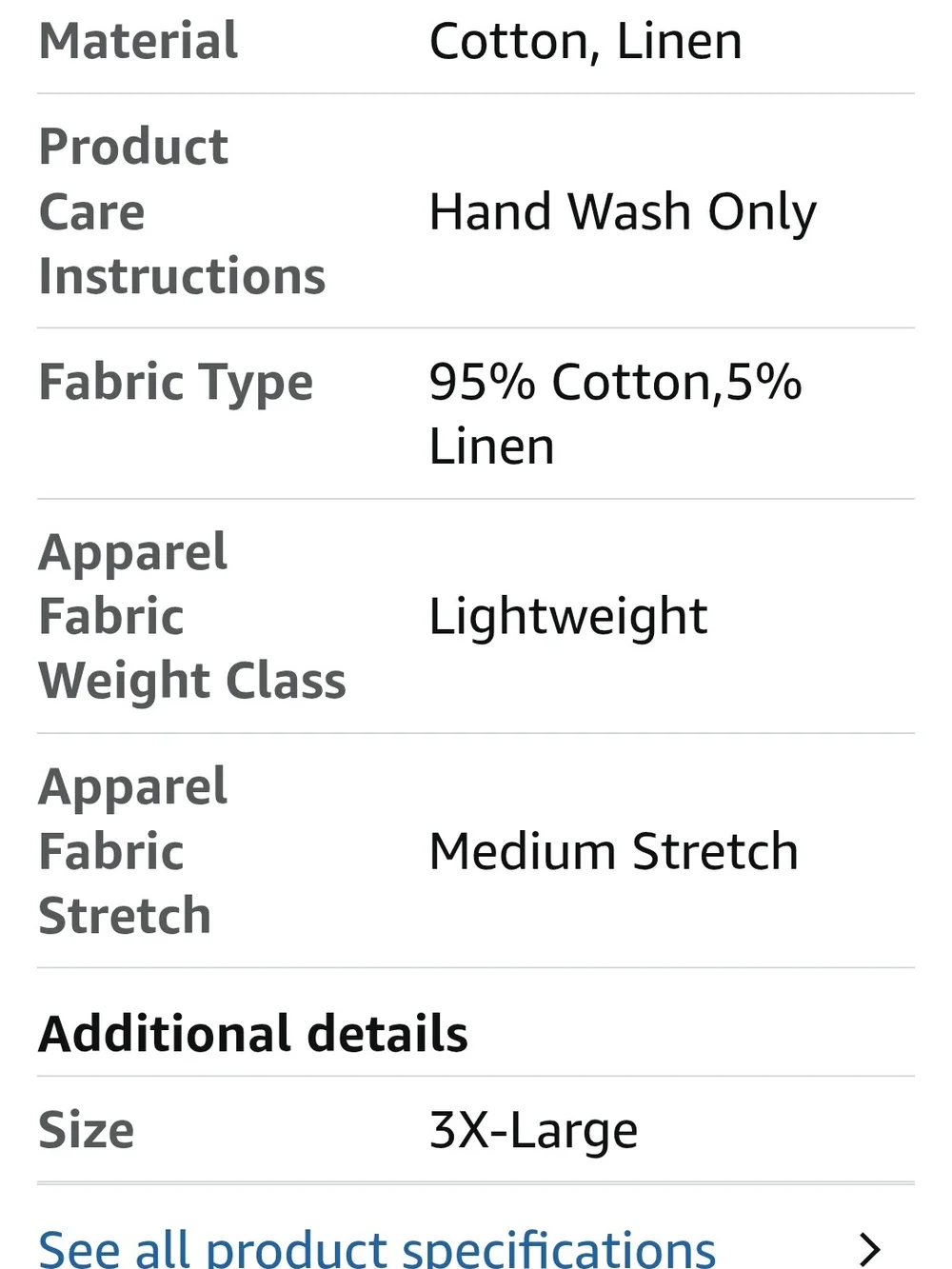 Classic White Linen Blend Two-Piece Shirt and Pant Set 3x Mens